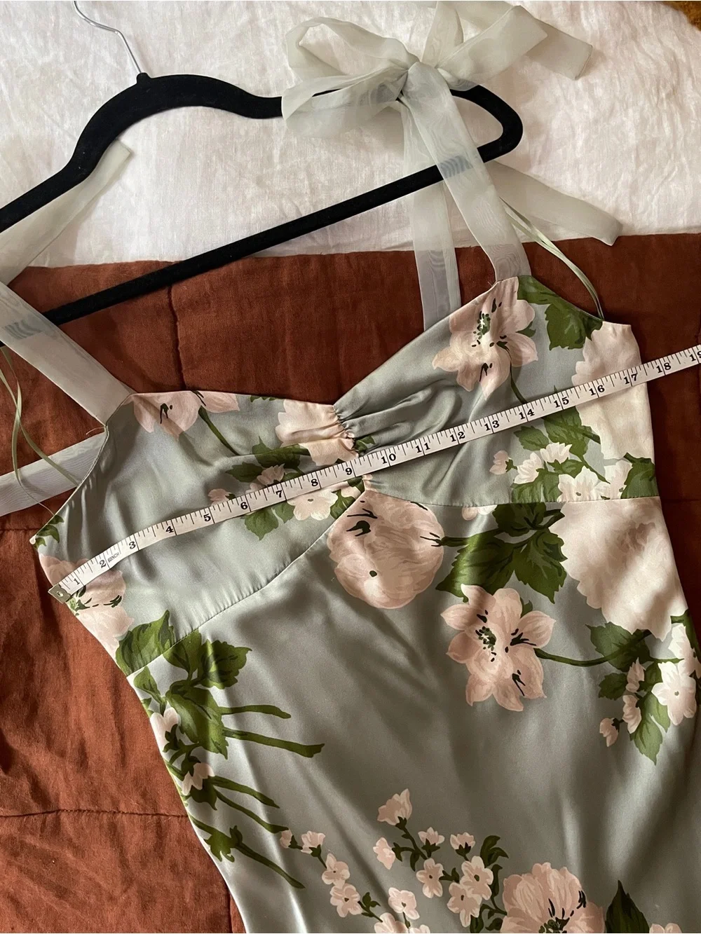 Reformation Alene Silk Slip Midi Dress with Tie Straps - Picture 14 of 15